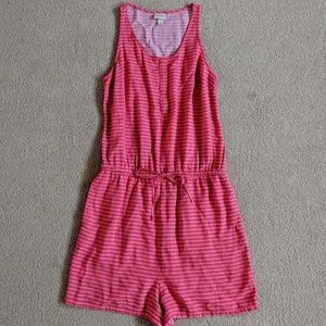 pink striped romper